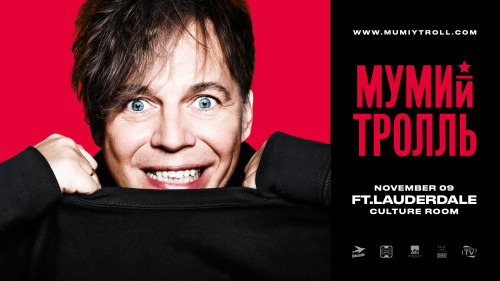 Ft. Lauderdale, today, November 9
Culture Room
Tickets and info: https://www.mumiytroll.fishcanfly.org/ftlauderdale